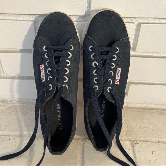 Superga Navy Classic Sneakers Size 9 - Picture 2 of 10